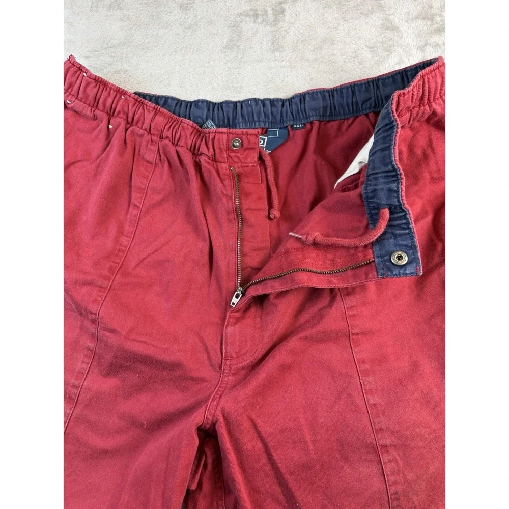 Y2k Polo Ralph Lauren Shorts Mens XXL Khaki Red Classic Fit Drawstring Cotton